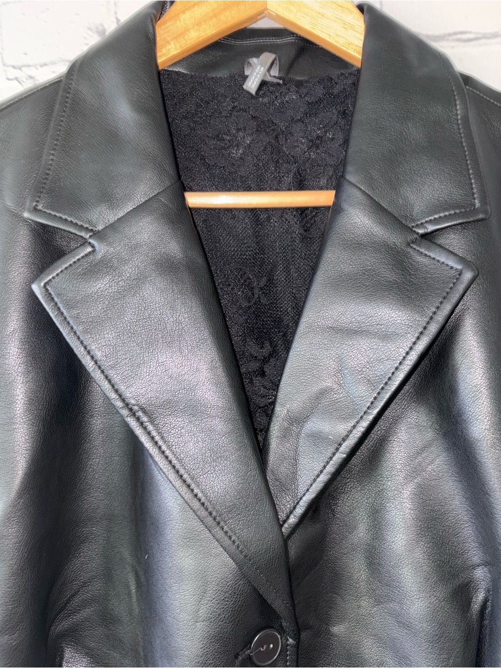 Anthropologie Black Faux Leather Blazer Romper Sleeveless Belt Pockets NWT $178 - Picture 5 of 16